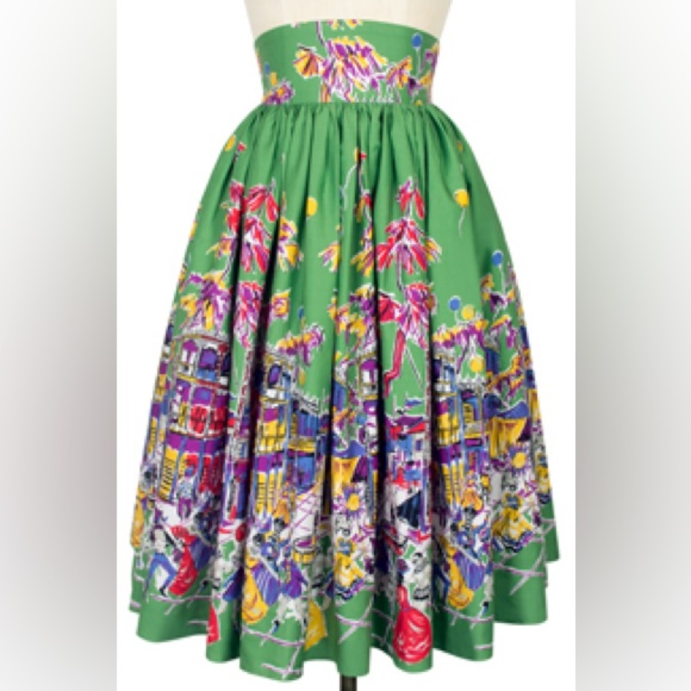 Trashy Diva Mardi Gras Carnival gathered circle skirt size 10